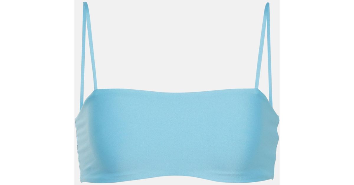 Loro Piana Bandeau Bikini Top in Blue | Lyst