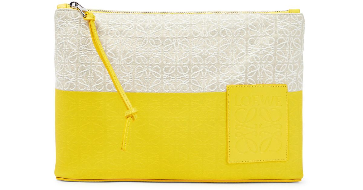 Loewe Paula's Ibiza Anagram Jacquard Canvas Pouch in Yellow | Lyst