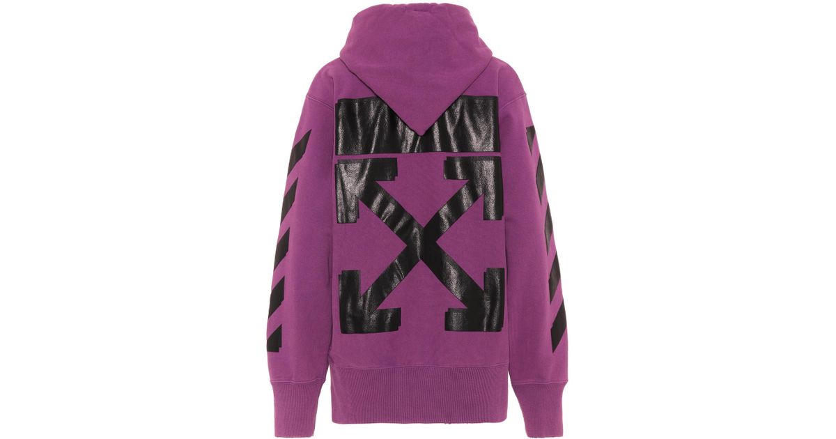 purple off white hoodie