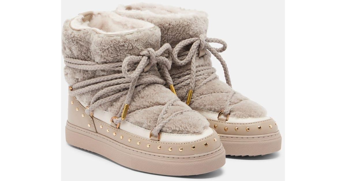 Inuikii Shearling Snow Boots For Womens Inuikii Shearling Lace-up