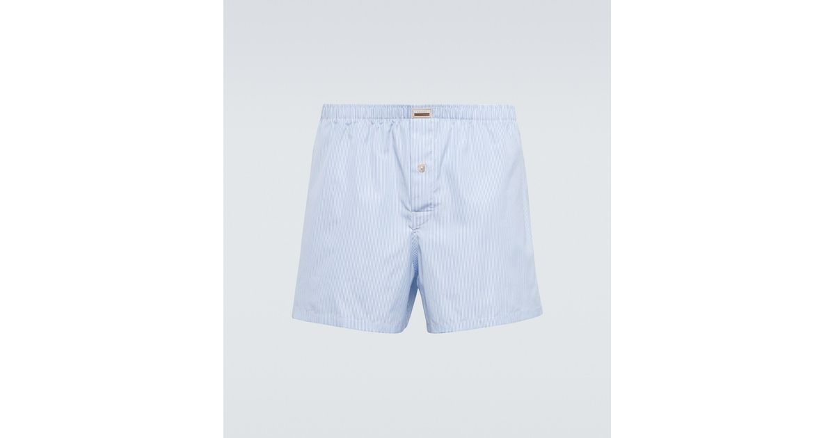 Gucci Striped Cotton Boxers in Blue for Men Lyst