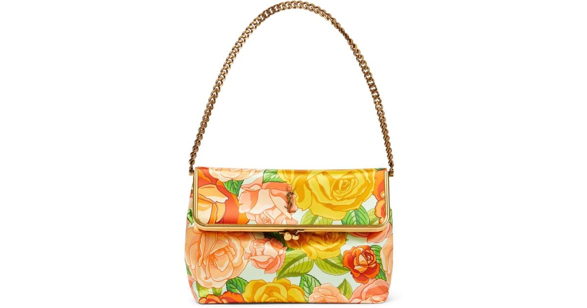 Saint Laurent Fanny Floral Satin Shoulder Bag Lyst