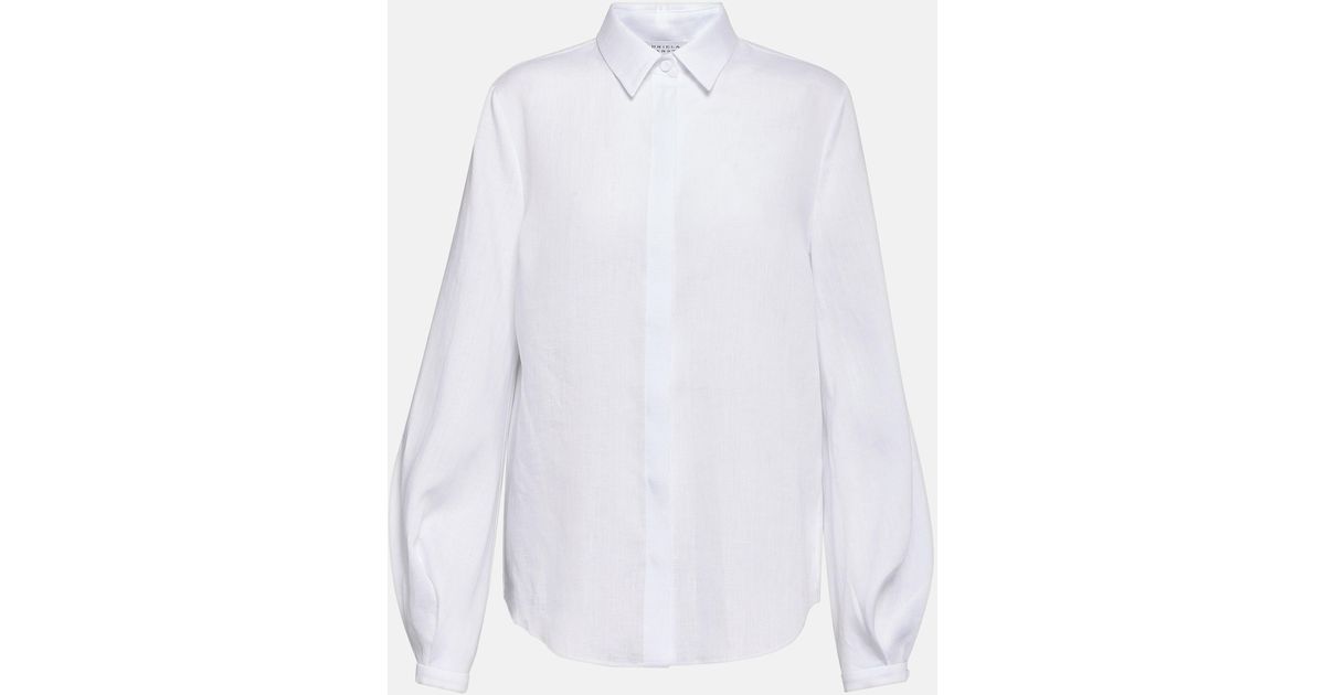 Gabriela Hearst Linen Shirt in White | Lyst