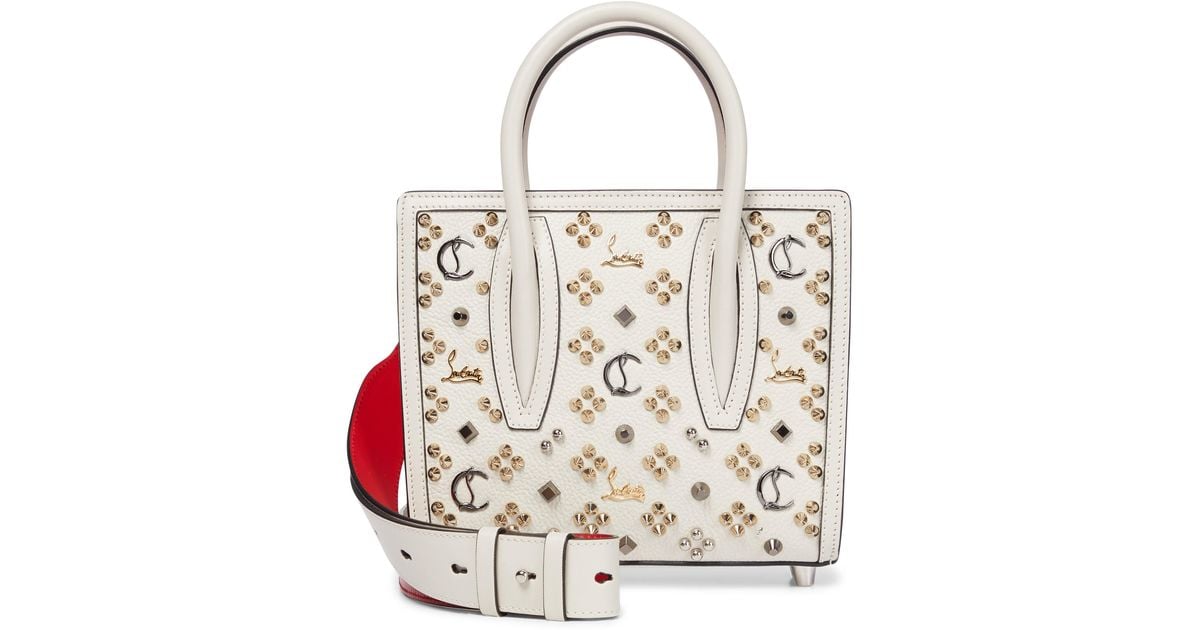 Paloma Mini Embellished Leather Tote Bag in Black - Christian Louboutin