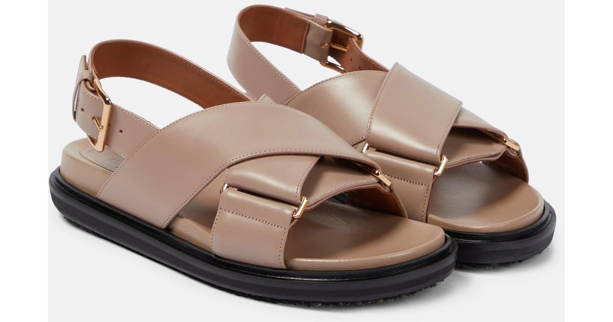 Fussbett leather-trimmed sandals