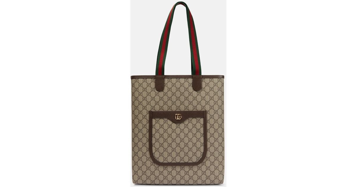 Gucci GG Supreme Canvas Tote Bag in Brown | Lyst