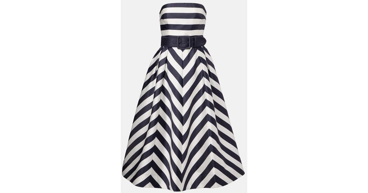 REBECCA VALLANCE 関税込 Ariadne striped midi dress Rebecca Vallance Ariadne Striped Midi Dress in Blue | Lyst