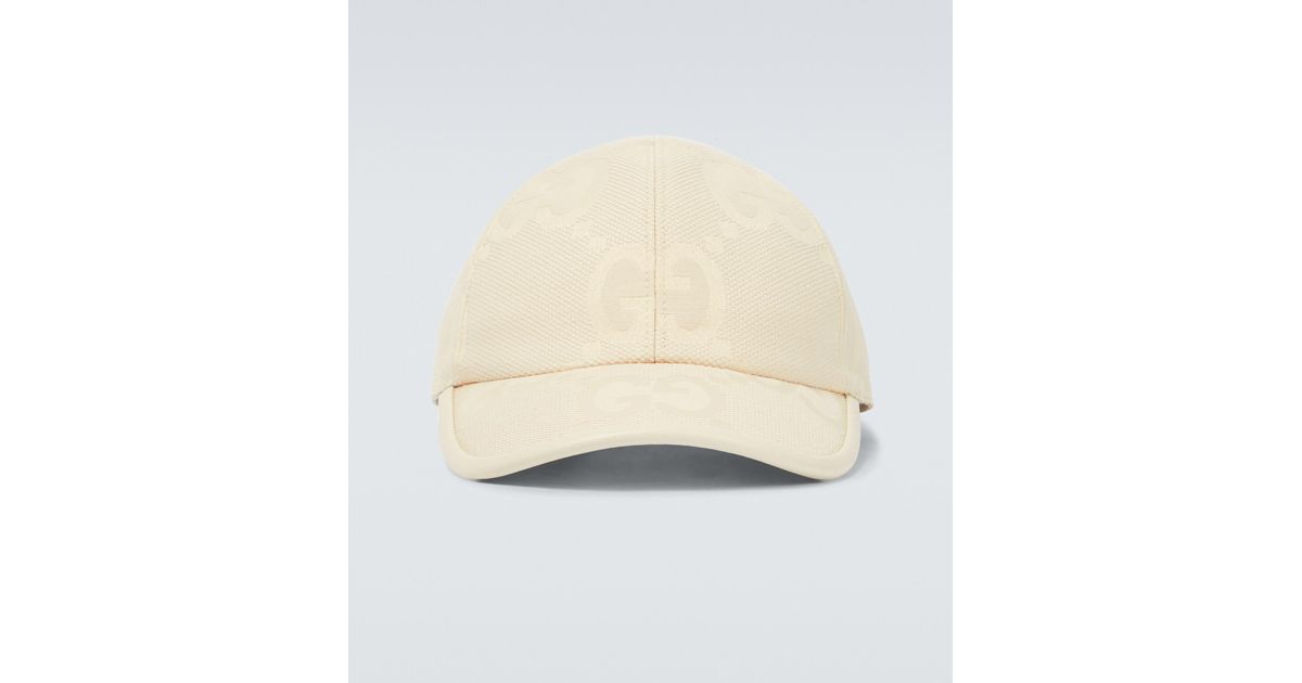 Gucci Canvas Jumbo GG Baseball Cap in White/White (White) for Men Lyst