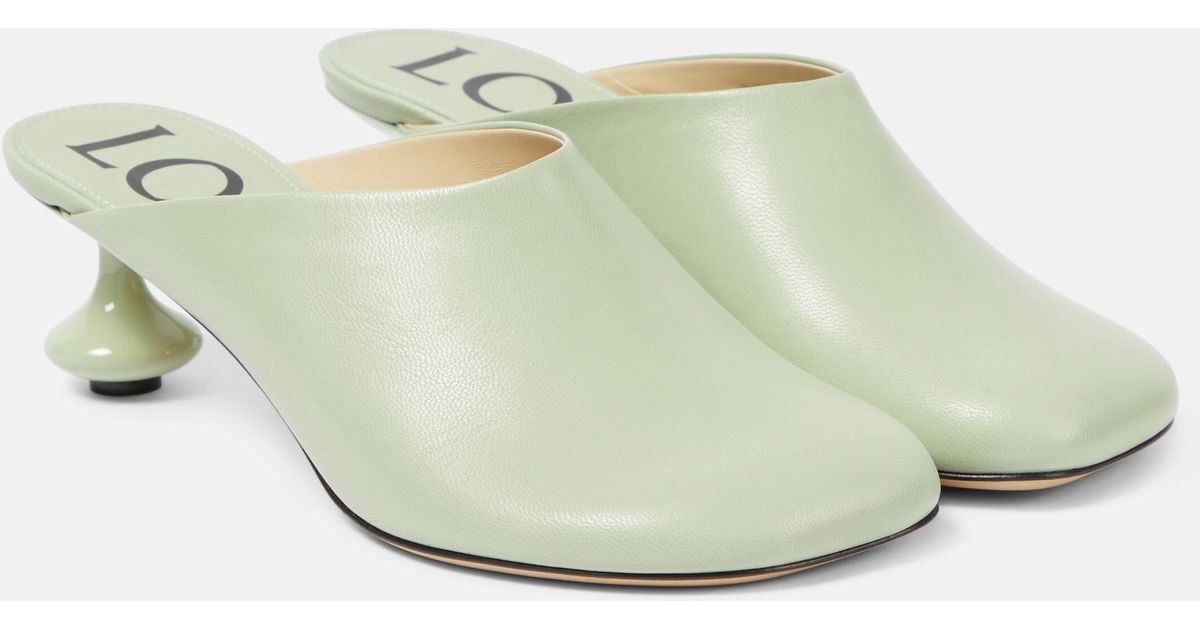 Loewe Toy Leather Mules in Green | Lyst Canada