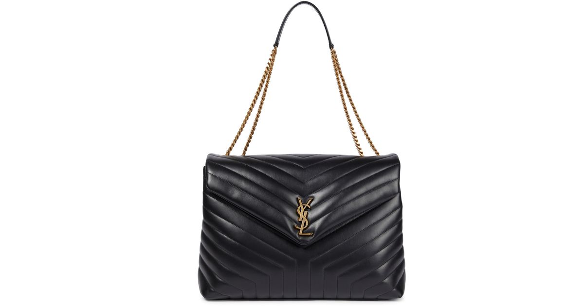 saint laurent large loulou matelassé leather shoulder bolsa