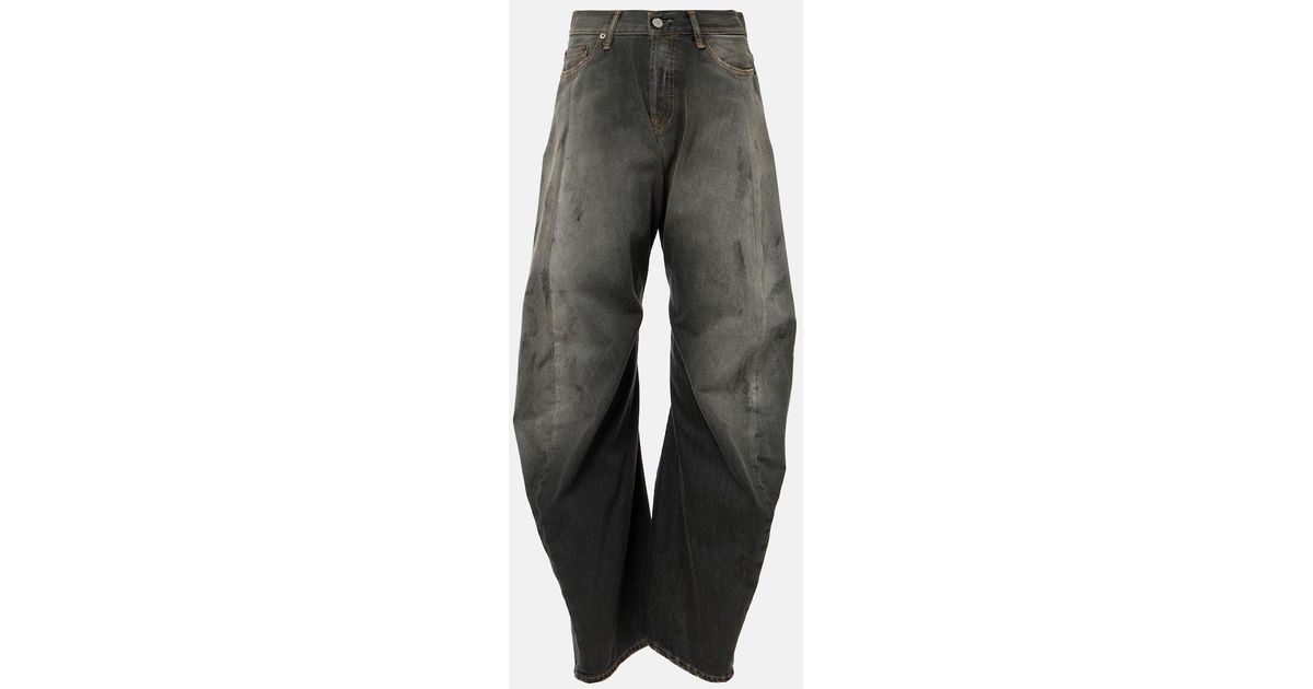 Acne Studios 2006F Distressed Low-Rise Wide-Leg Jeans in