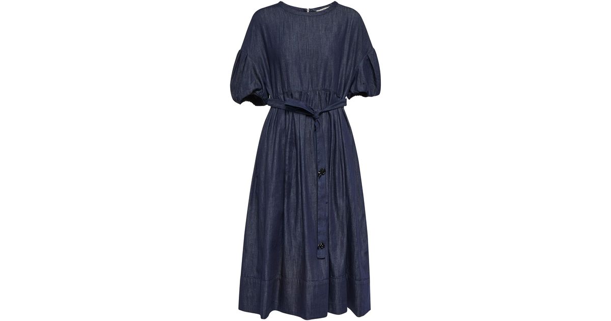 Max Mara Denimd Cotton Denim Midi Dress in Blue | Lyst UK