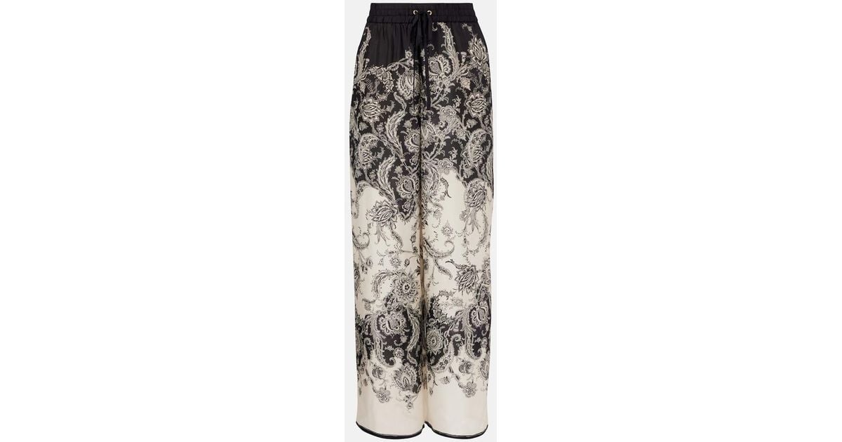 パンツ ZIMMERMANN RHIANNON PRINTED SILK TROUSERS Zimmermann Rhiannon Silk Relaxed Pants | Saks Fifth Avenue