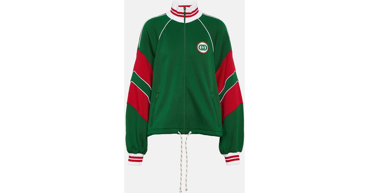 Gucci Striped Cotton-blend Pique Jacket in Green | Lyst