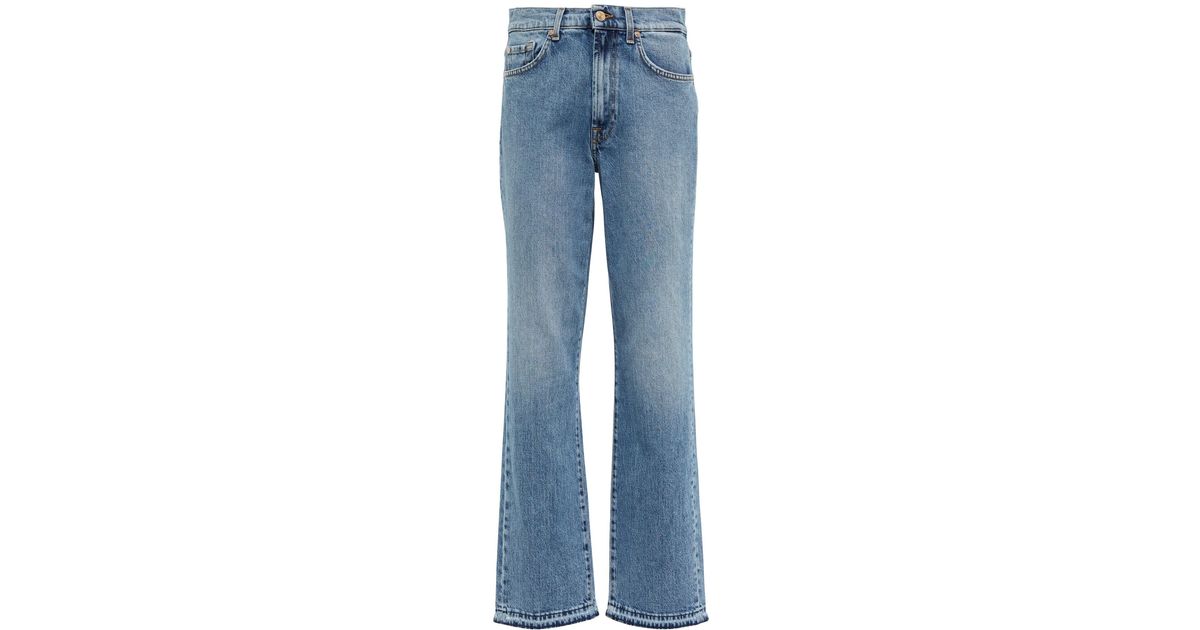 7 For All Mankind Logan Stovepipe Straight Jeans in Blue | Lyst