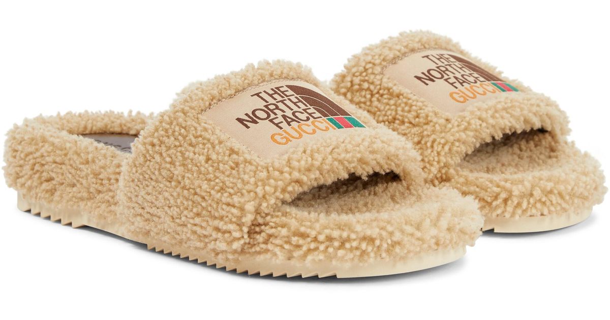 Gucci Fur X The North Face Shearling Slides in Beige (Brown) | Lyst Gucci Fur X The North Face Shearling Slides in Beige (Brown) | Lyst