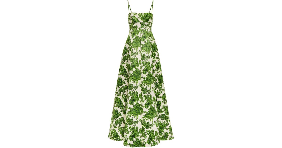 Emilia Wickstead Oceana Printed Taffeta Faille Gown in Green | Lyst Emilia Wickstead Oceana Printed Taffeta Faille Gown in Green | Lyst
