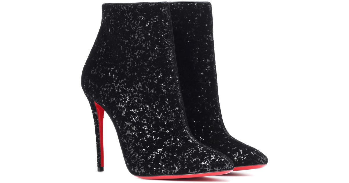 Glitter ankle boots Christian Louboutin Black size 40 EU in
