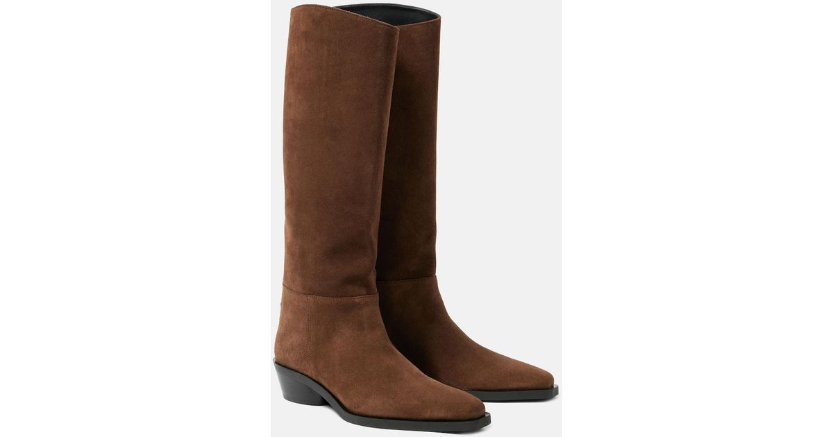 Provena Boot Proenza Schouler Bronco Suede Knee-High Boots in Brown | Lyst