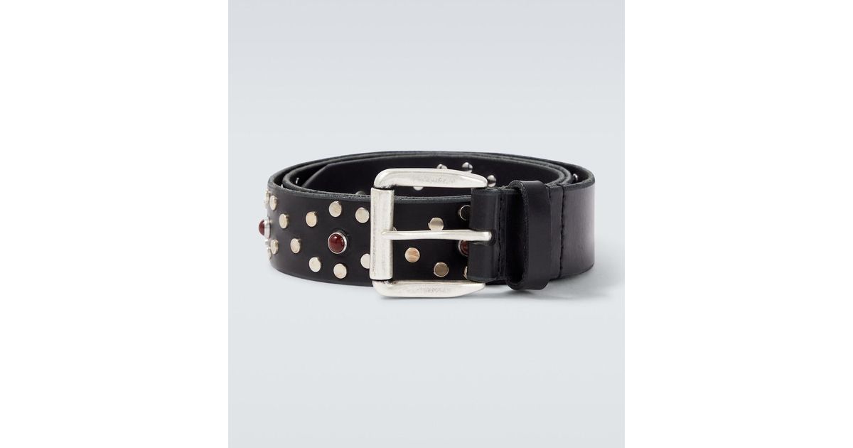 Our Legacy Vortex Embellished Leather Belt in Black for Men | Lyst