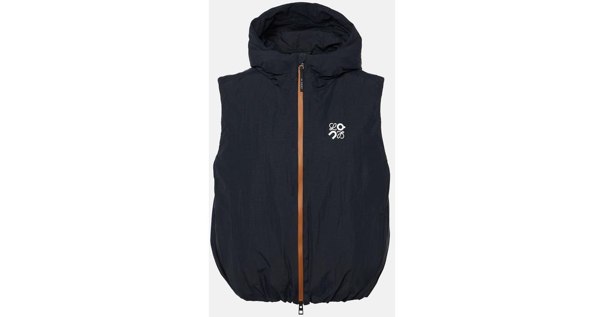 Loewe X On Logo Technical Puffer Vest in Blue | Lyst