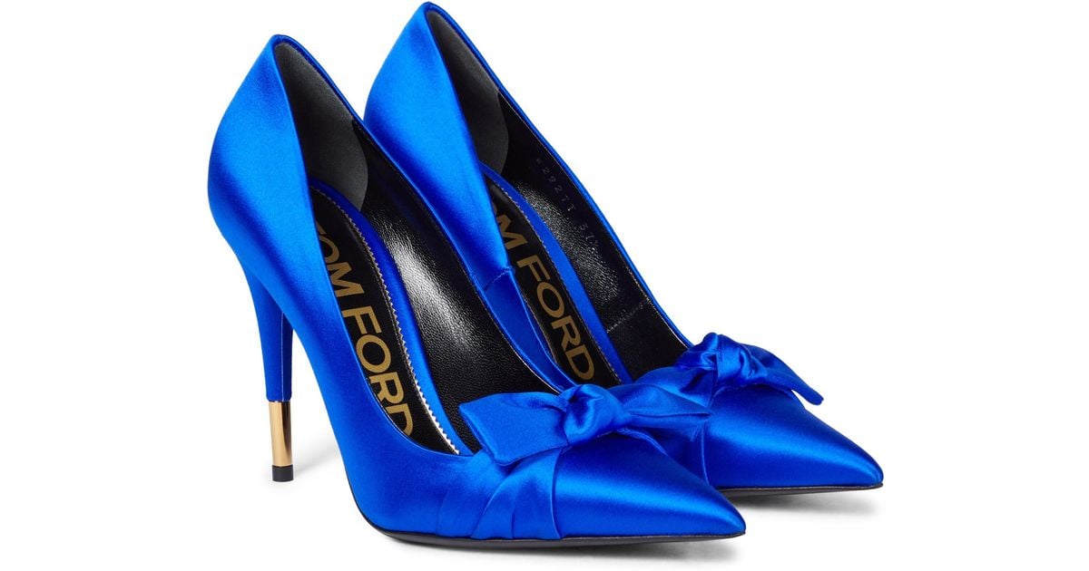 Tom Ford Satin Pumps in Blue | Lyst