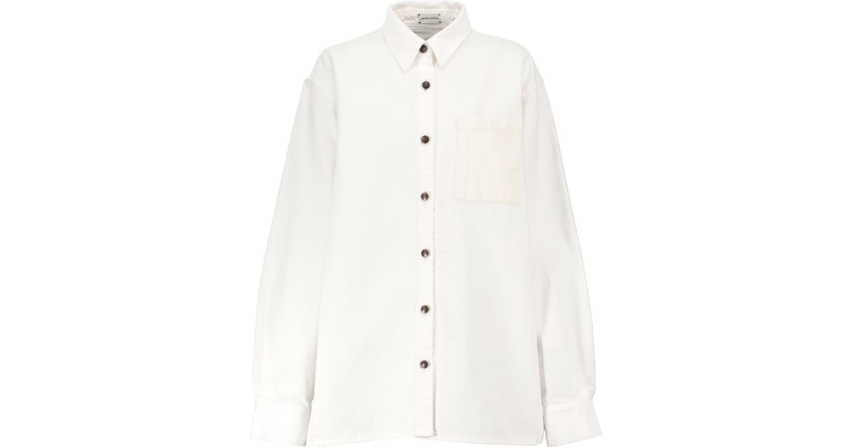 Magda Butrym Oversized Denim Shirt in White Cream (White) | Lyst