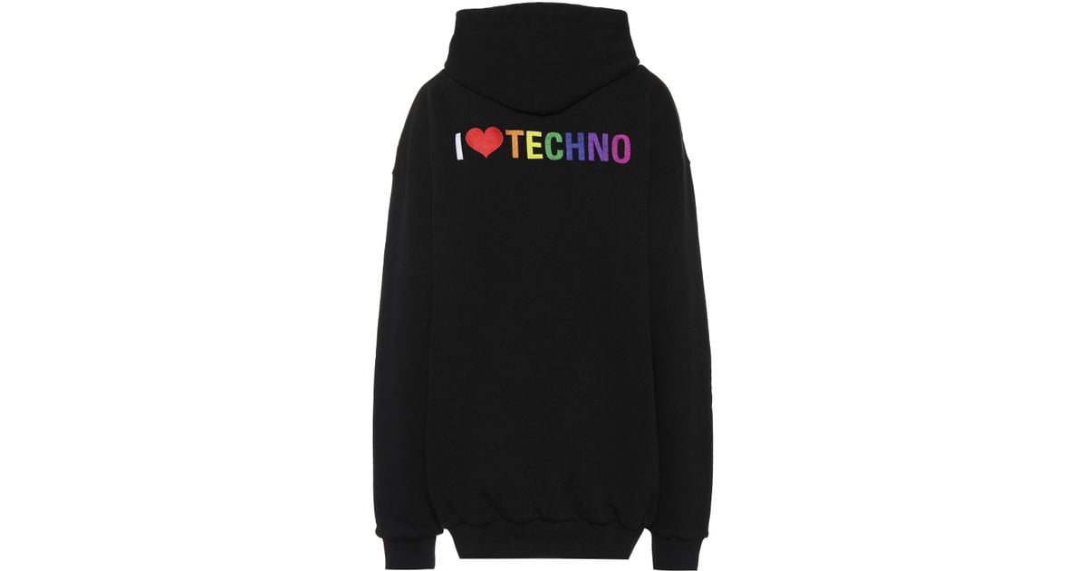 i love techno balenciaga hoodie