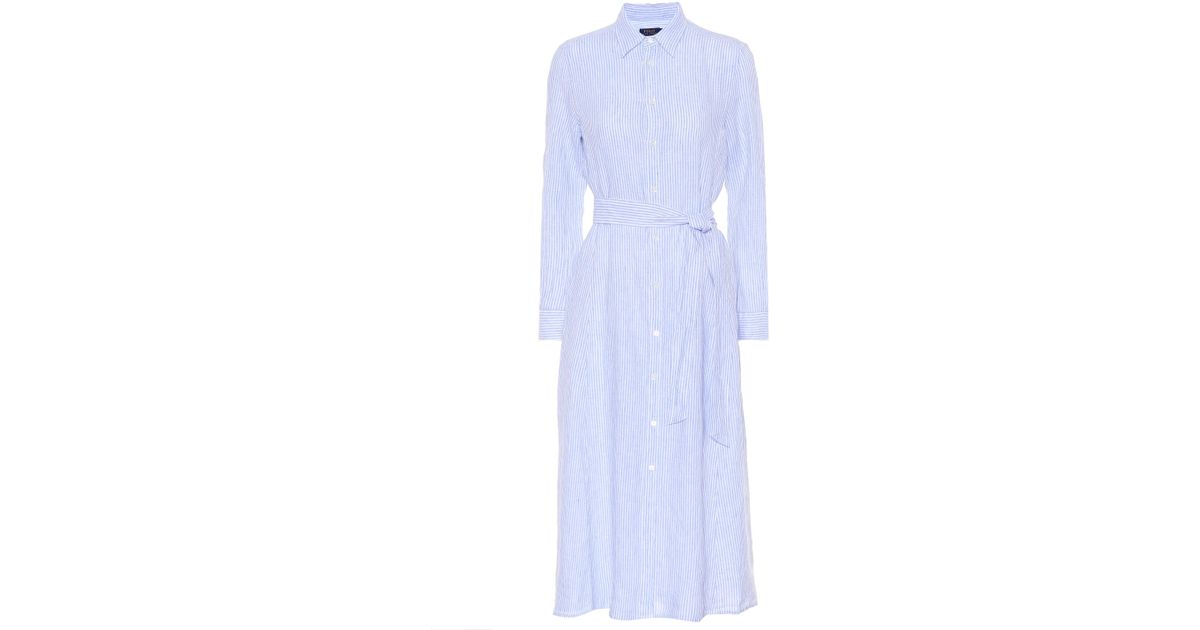 ralph lauren striped linen shirtdress