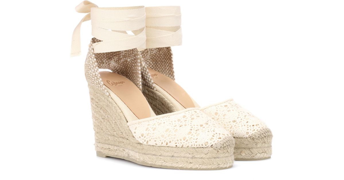 Casta er Carina Crochet Wedge Espadrilles in White Lyst