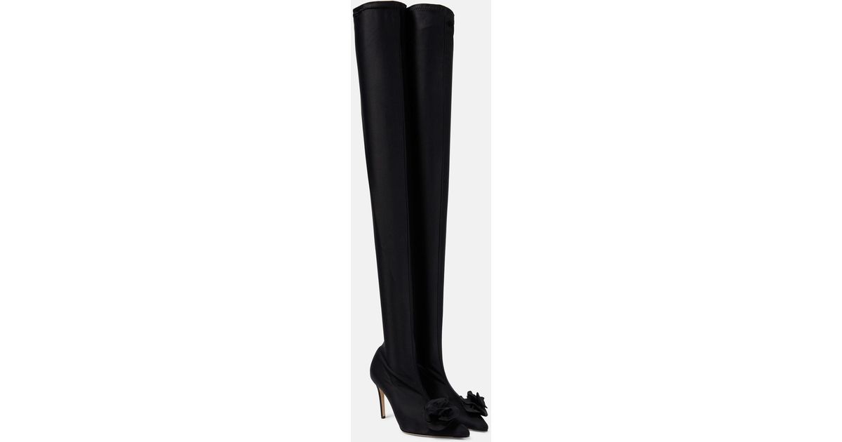 Victoria Beckham Applique Over-the-knee Boots in Black | Lyst