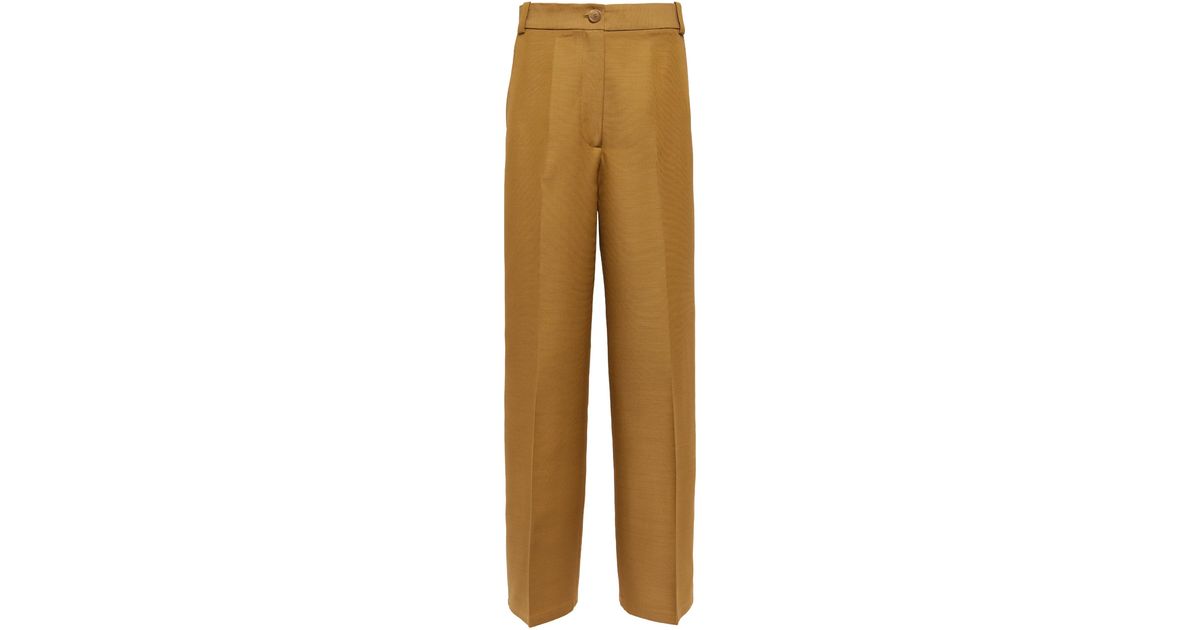 Khaite Synthetic Ian Low-rise Wide-leg Pants in Brown (Green) | Lyst Canada