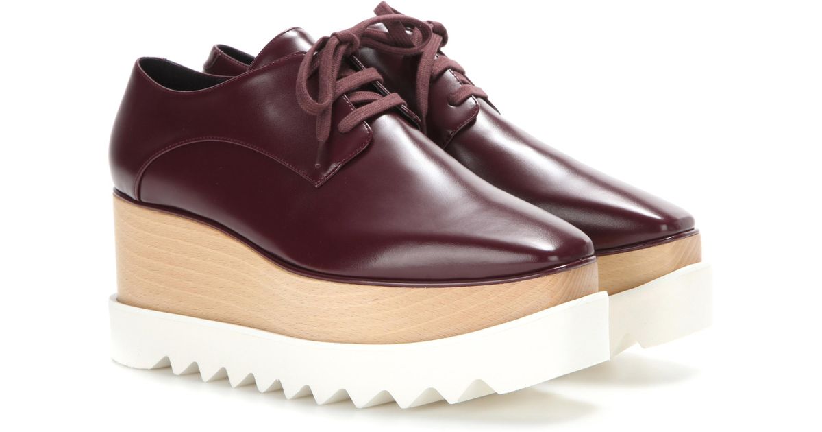 Stella McCartney Elyse Platform Oxford Shoes in Red (Brown) - Lyst
