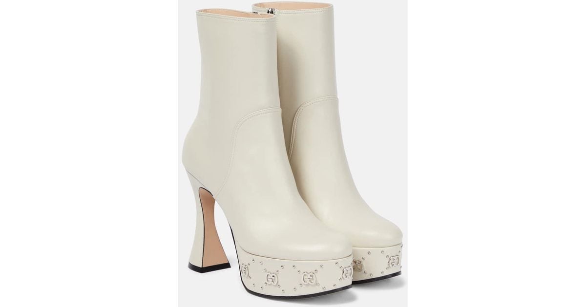 White gucci cheap booties