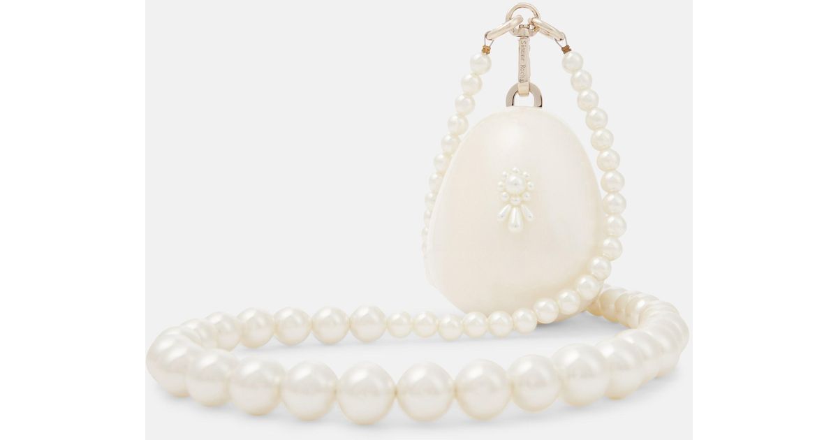 Simone Rocha Nano Egg Pearl-embellished Clutch in White | Lyst