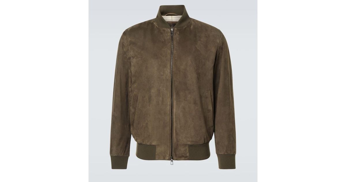 Loro Piana Bomberjacke Aus Veloursleder in Grün für Herren Lyst AT