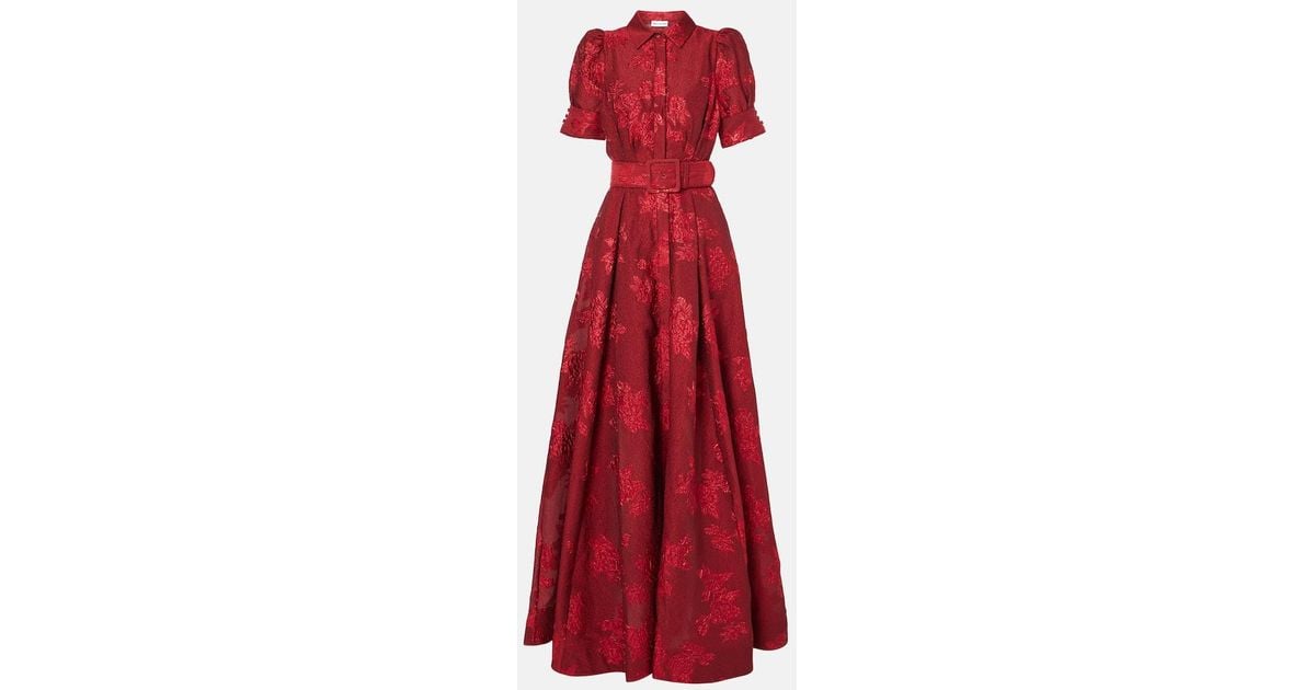 ◆関税込◆【REBECCA VALLANCEC】Henrietta belted brocade gown Henrietta Button Gown – Rebecca Vallance