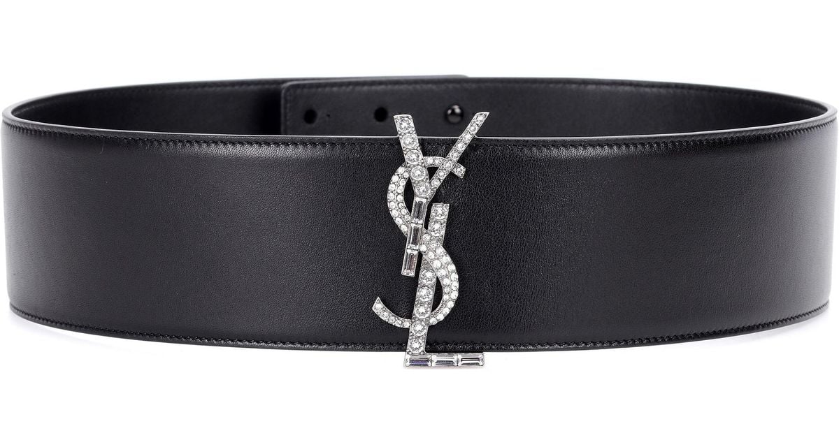 Saint Laurent Ysl Leather Belt in Black | Lyst