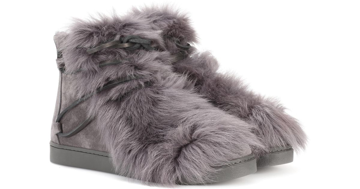 Gianvito Rossi Inuit Fur-trimmed Suede 