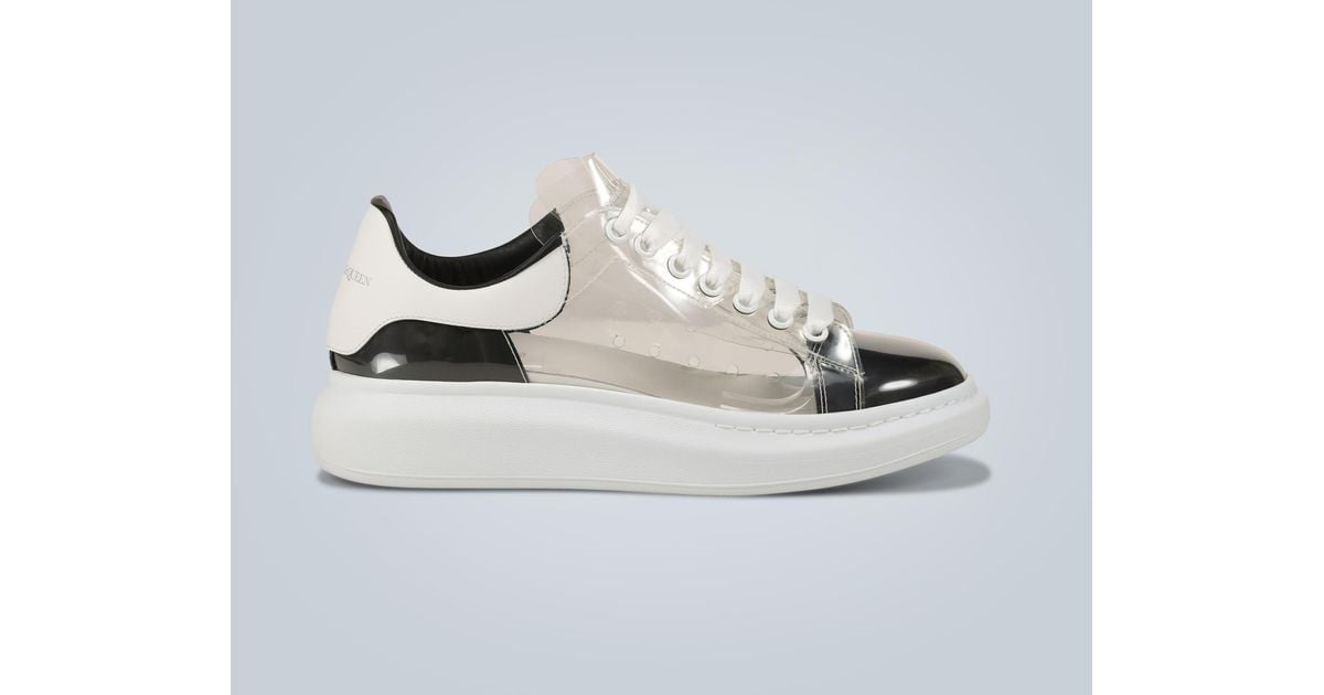 Oversized Transparent Sole Sneaker in White/Black