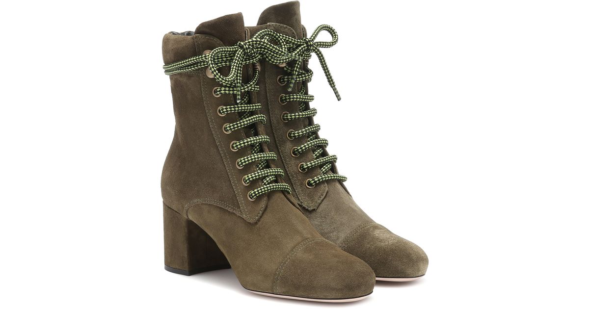 miu miu canvas ankle boots