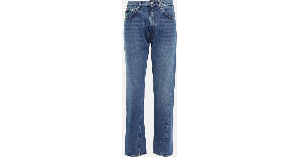 Totême Mid-rise Twisted-seam Straight Jeans in Blue | Lyst