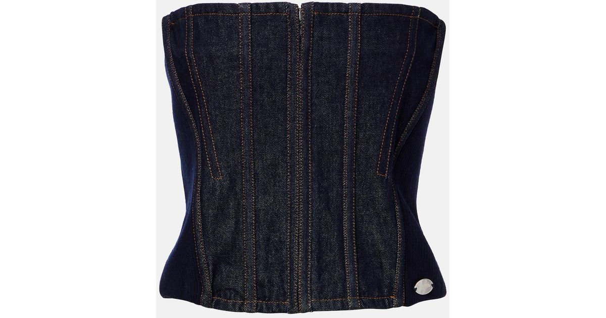 Jean Paul Gaultier – Corset En Denim Bleu Pour Femme, Taille S, Neuf Avec étiquettes