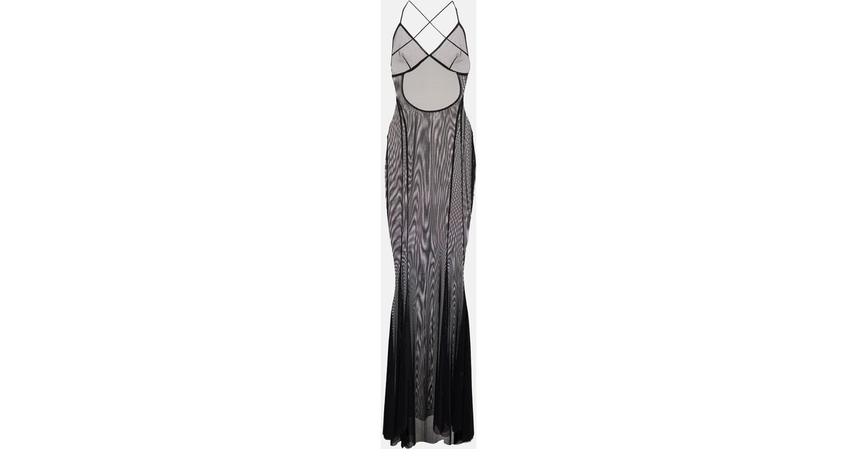 Norma Kamali Mesh Gown in White | Lyst