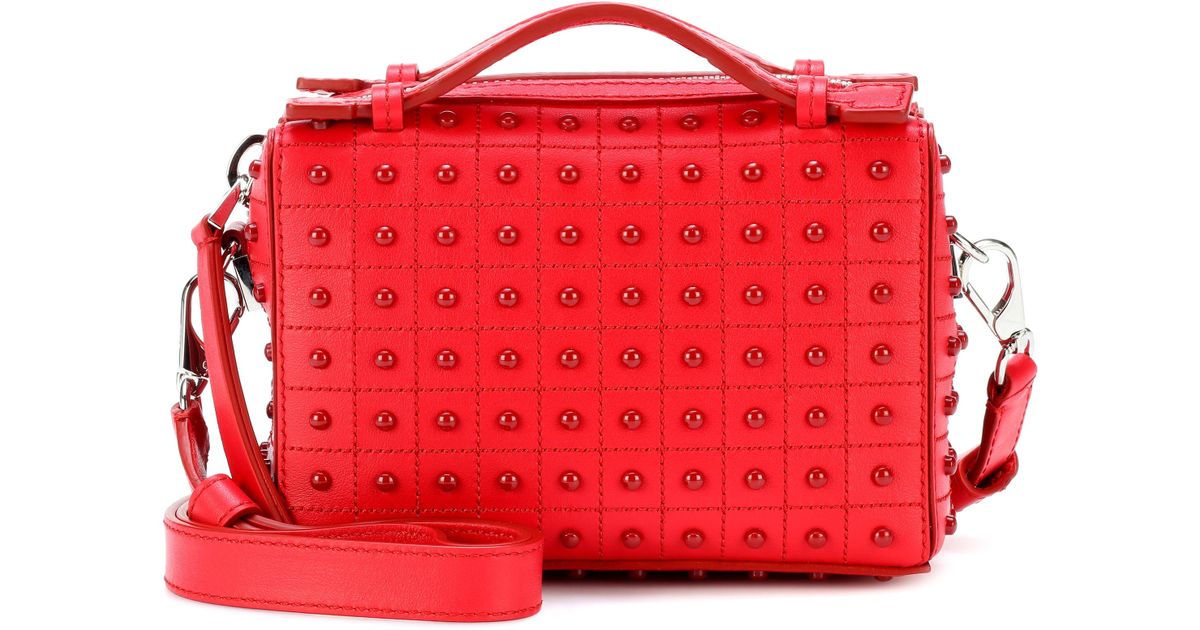 Tod's Gommino Micro Leather Shoulder Bag in Red | Lyst