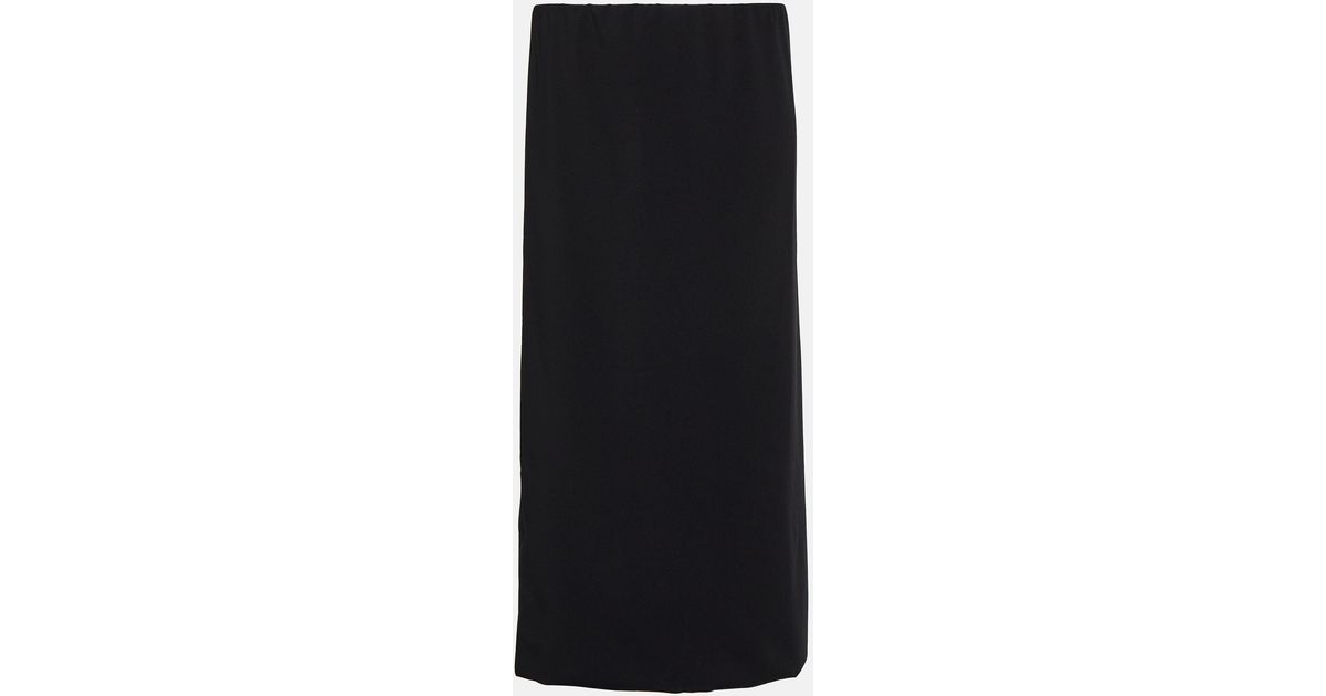 The Row Alania Midi Skirt in Black | Lyst