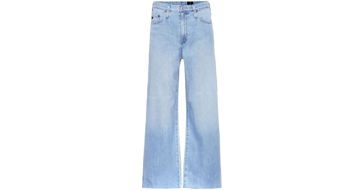 AG Jeans Denim The Etta Cropped Wide-leg Jeans in Blue - Lyst