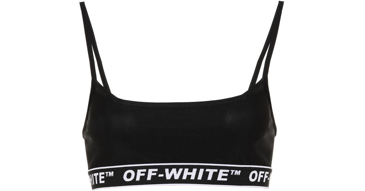 off white black sports bra