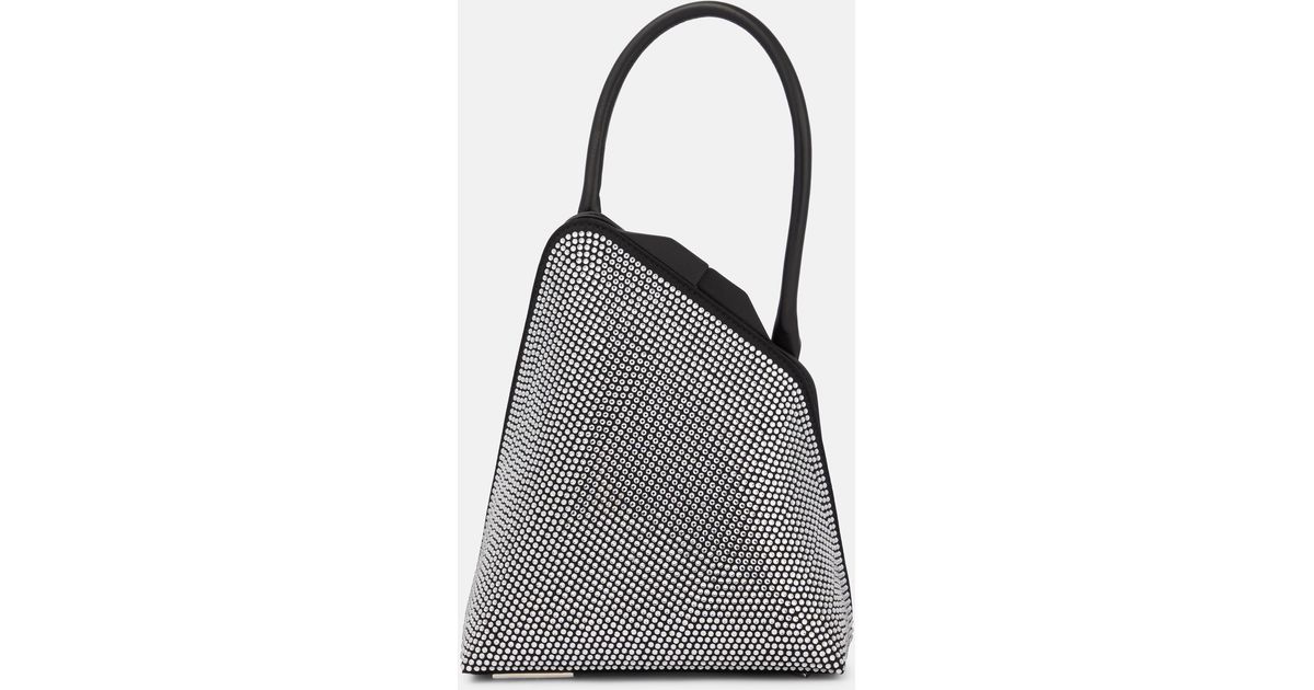 The Attico Sunset Mini Crystal-embellished Tote Bag in Black | Lyst