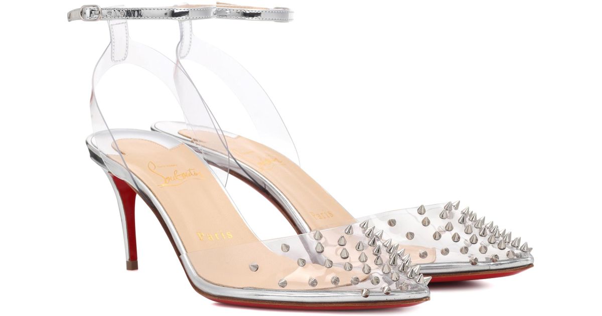 Christian Louboutin Spikoo 70 Embellished Pumps in Metallic | Lyst